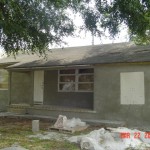 Home during renovations with roofing paper applied