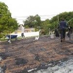 Removal of old roofing material