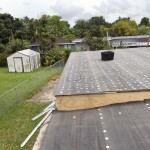 Roof with new roofing paper