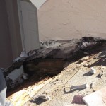 Area of leak on corner of roof near the foyer