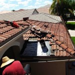 Roof repair on corner near foyer