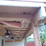 Photo of tongue and groove roof damage