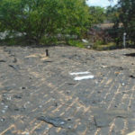 Flat roof after removal of old roof