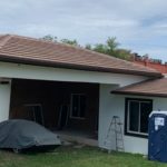 Wide shot of blended flat textured roof tile installed in west Miami-Dade